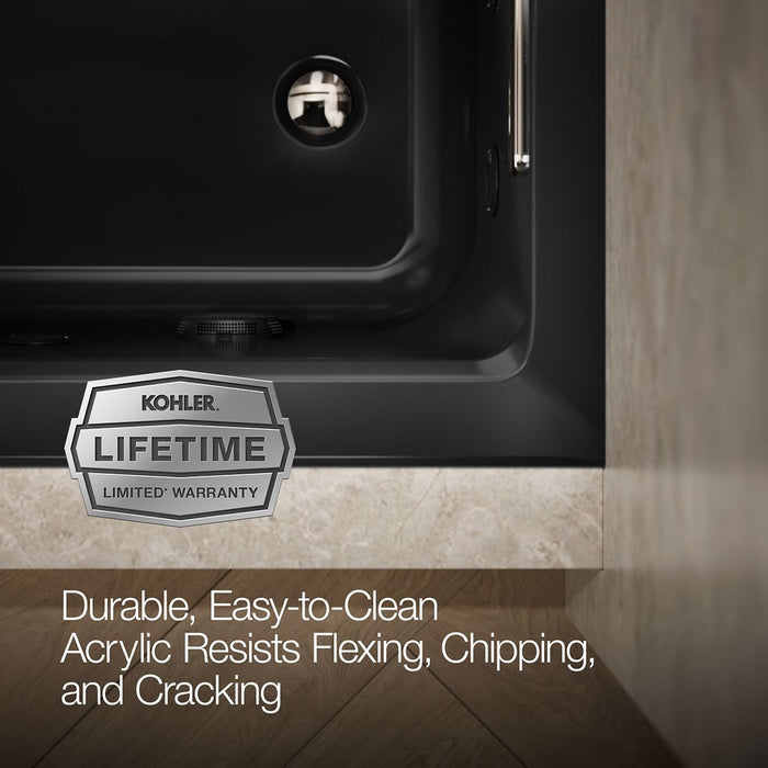 KOHLER K-1947-R Archer 60" x 30" alcove whirlpool bath, right drain, black black - view 4
