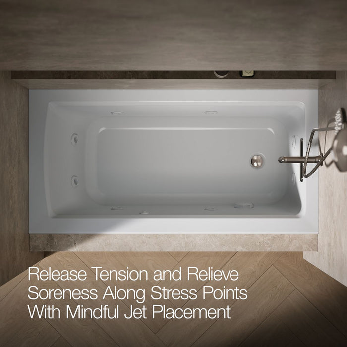 KOHLER K-1947-R Archer 60" x 30" alcove whirlpool bath, right drain, ice grey - view 5