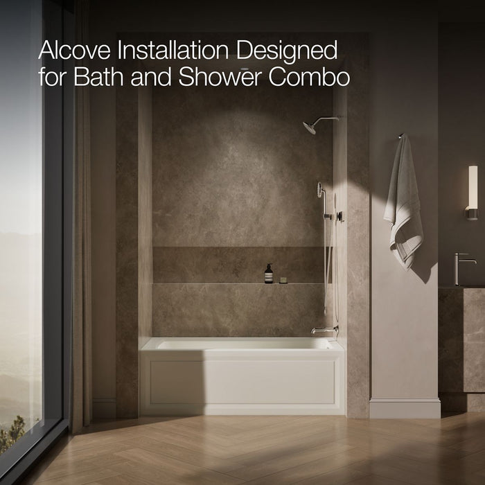 KOHLER K-1947-RA Archer 60" x 30" alcove whirlpool bath, right drain