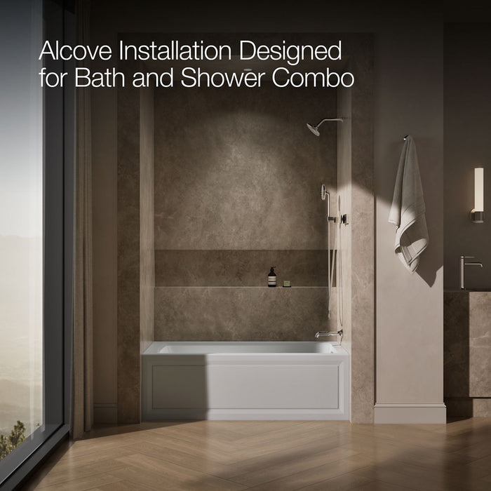 KOHLER K-1947-RA Archer 60" x 30" alcove whirlpool bath, right drain