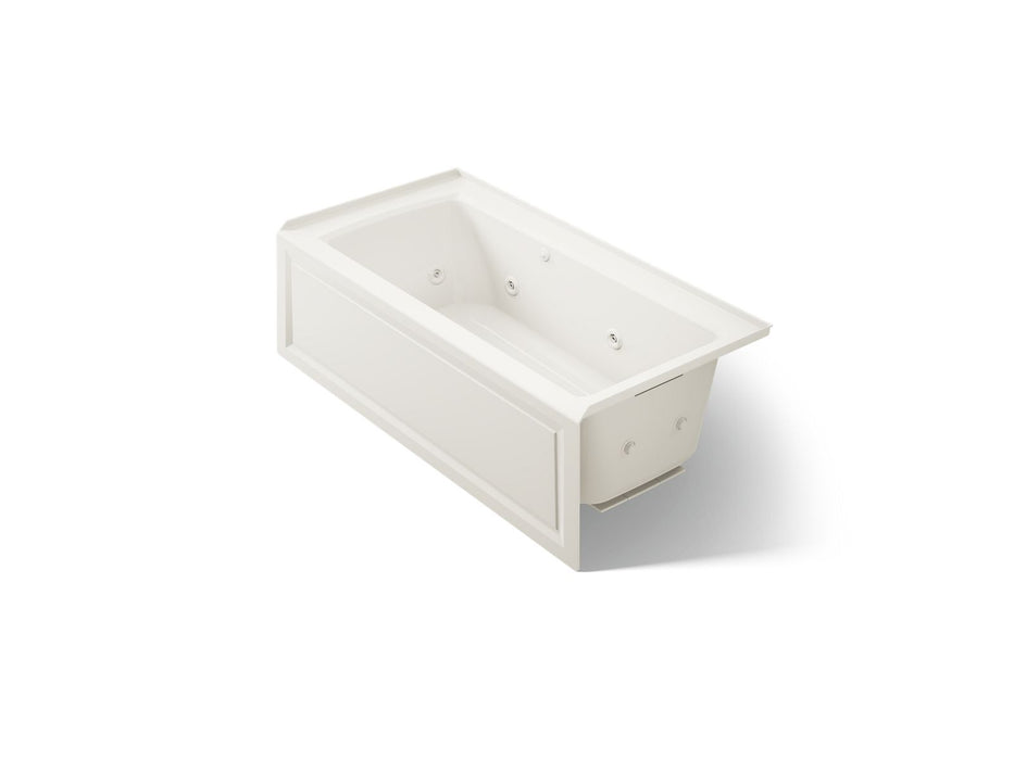 KOHLER K-1947-RAW Archer 60" x 30" alcove whirlpool bath with Bask heated surface, right drain, biscuit
