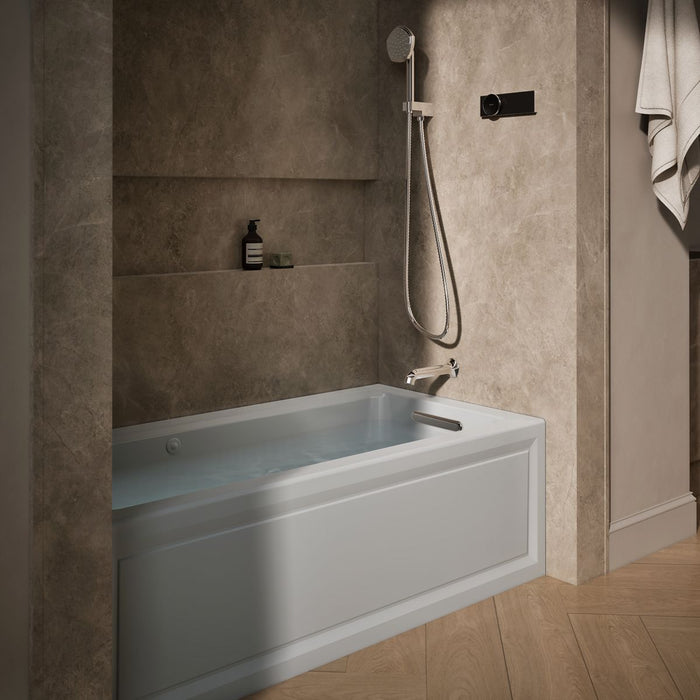 KOHLER K-1947-RAW Archer 60" x 30" alcove whirlpool bath with Bask heated surface, right drain, ice grey - view 3