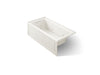 KOHLER K-1947-XGHLA Archer 60" x 30" alcove Heated BubbleMassage air bath and whirlpool, left drain, biscuit