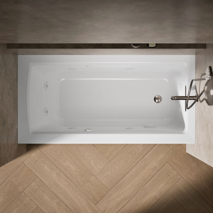 KOHLER K-1947-XGHRA Archer 60" x 30" alcove Heated BubbleMassage air bath and whirlpool, right drain, white - view 2