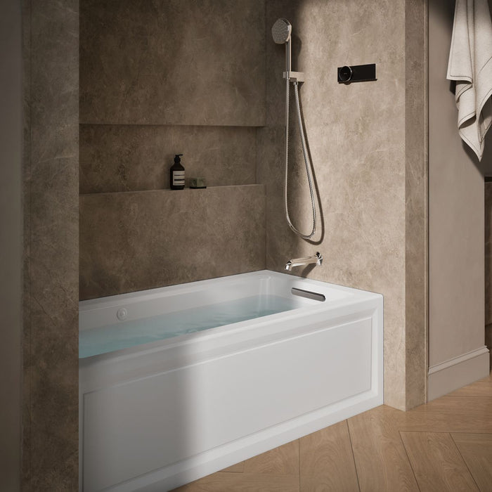 KOHLER K-1947-XGHRA Archer 60" x 30" alcove Heated BubbleMassage air bath and whirlpool, right drain, white - view 4