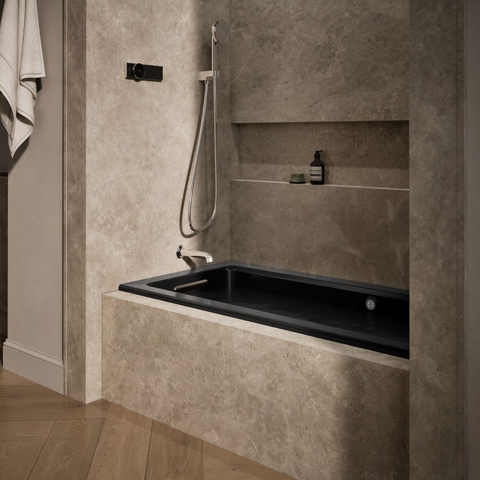 KOHLER K-1947-XHGHL Archer 60" x 30" alcove Heated BubbleMassage air bath and whirlpool, left drain, black black - view 3