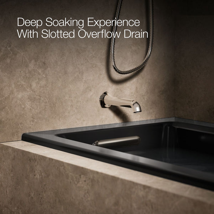 KOHLER K-1947-XHGHL Archer 60" x 30" alcove Heated BubbleMassage air bath and whirlpool, left drain, black black - view 4