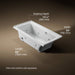 KOHLER K-1947-XHGHL Archer 60" x 30" alcove Heated BubbleMassage air bath and whirlpool, left drain, ice grey - view 5