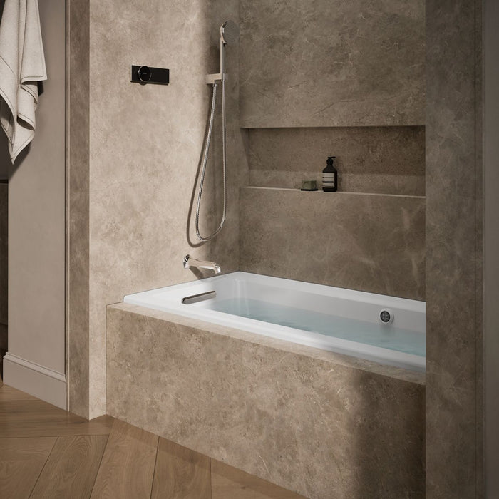 KOHLER K-1947-XHGHL Archer 60" x 30" alcove Heated BubbleMassage air bath and whirlpool, left drain, white - view 3
