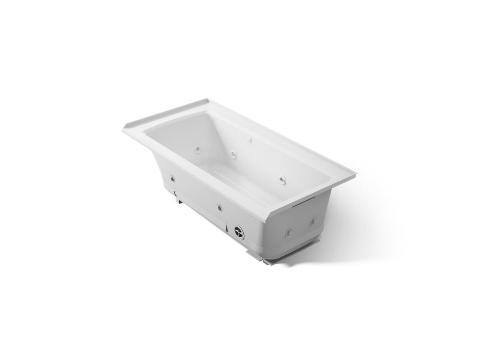 KOHLER K-1947-XHGHR Archer 60" x 30" alcove Heated BubbleMassage air bath and whirlpool, right drain, ice grey