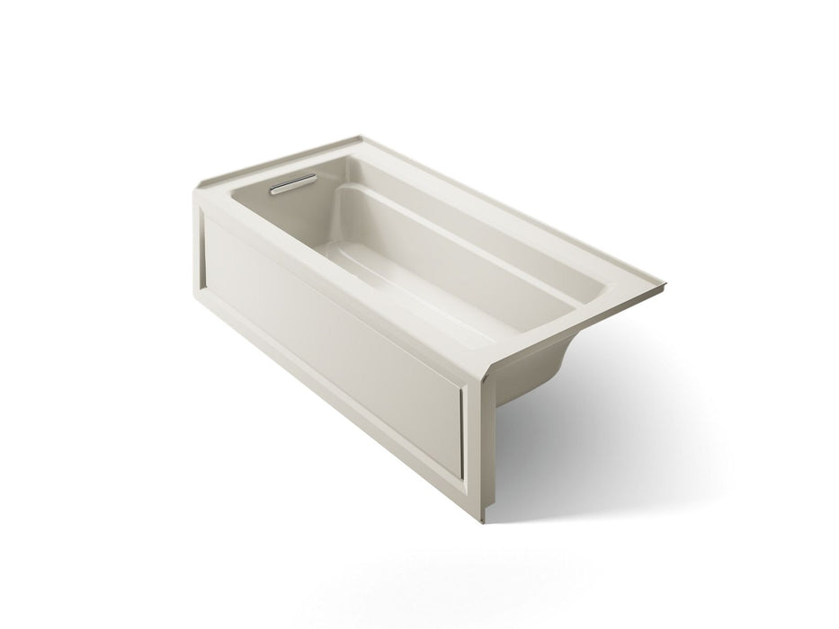 KOHLER K-1948-LAW Archer 66" x 32" alcove bath with Bask heated surface, left drain, biscuit