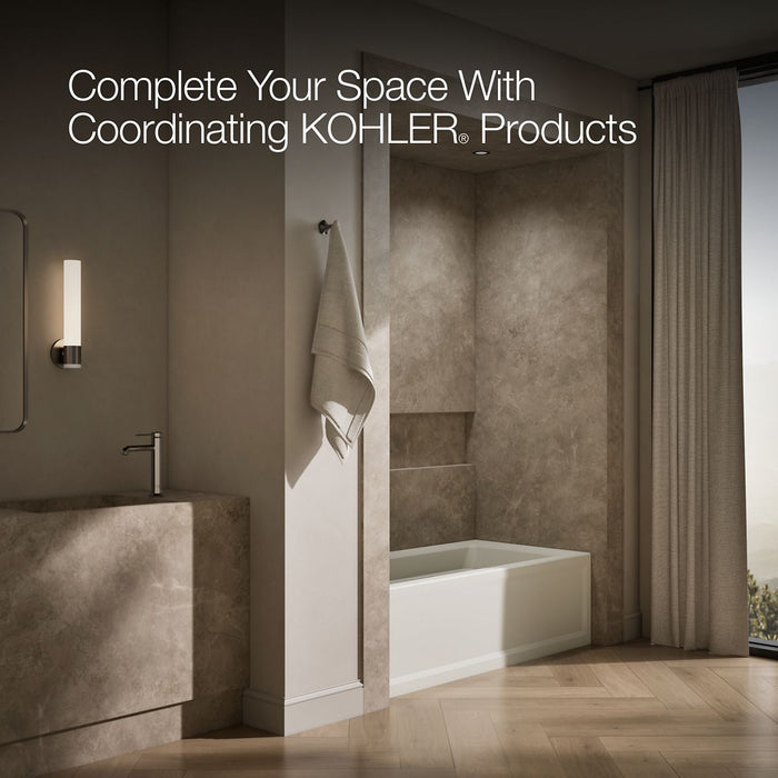 KOHLER K-1948-LAW Archer 66" x 32" alcove bath with Bask heated surface, left drain, biscuit - view 4