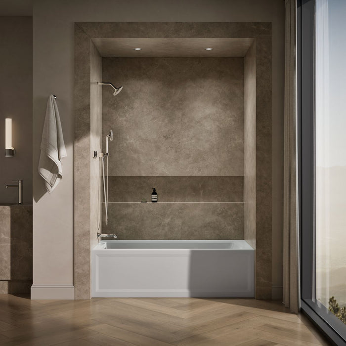 KOHLER K-1948-LAW Archer 66" x 32" alcove bath with Bask heated surface, left drain, ice grey - view 5
