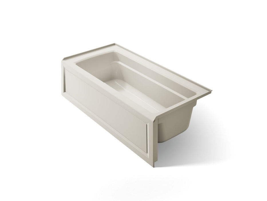KOHLER K-1948-RAW Archer 66" x 32" alcove bath with Bask heated surface, right drain, biscuit
