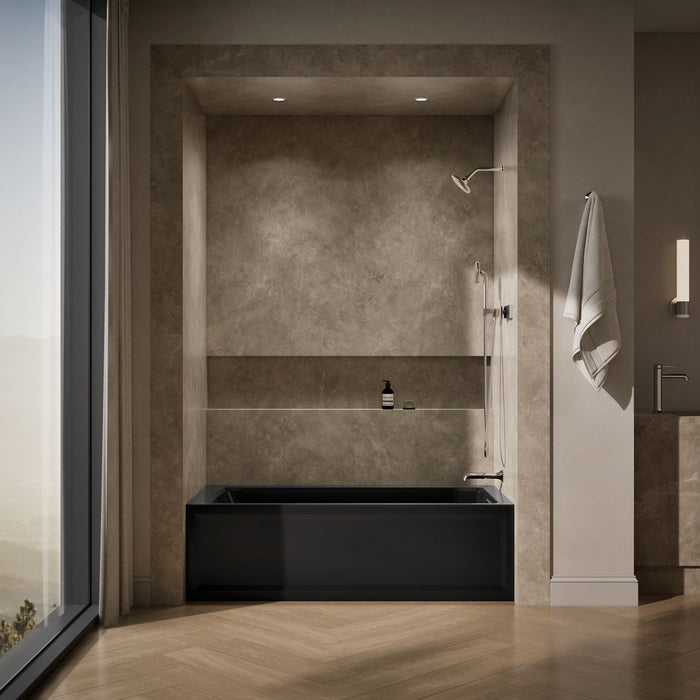 KOHLER Archer 66" x 32" alcove bath with Bask heated surface, right drain