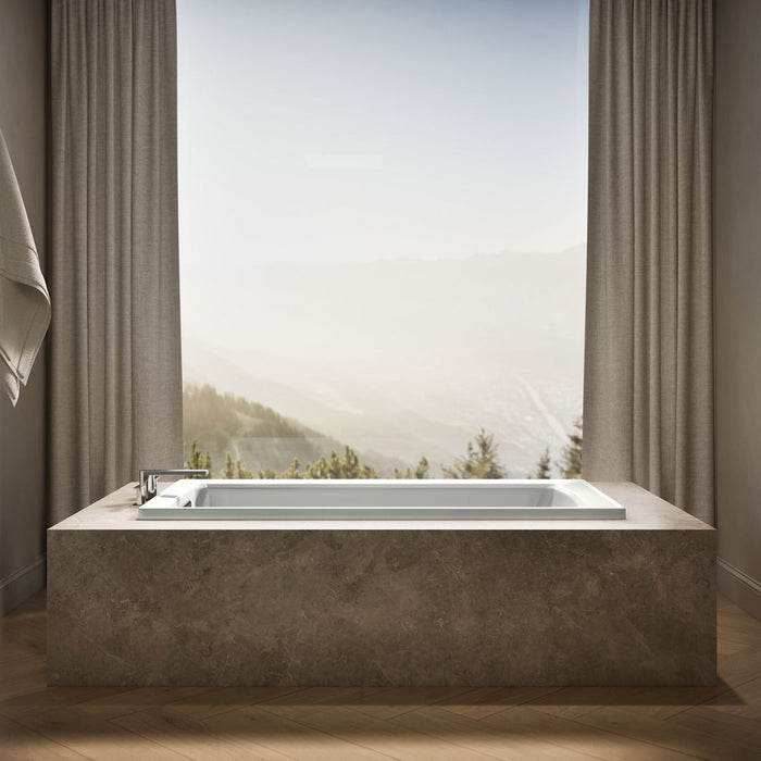KOHLER K-1948-W1 Archer 66" x 32" drop-in bath with Bask heated surface, ice grey - view 4