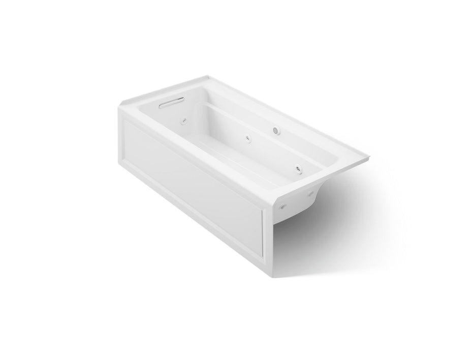 KOHLER K-1949-LAW Archer 66" x 32" alcove whirlpool bath with Bask heated surface, left drain