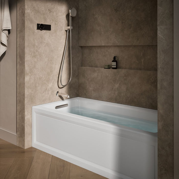 KOHLER Archer 66" x 32" alcove Heated BubbleMassage air bath, left drain
