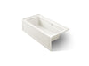 KOHLER K-1949-GHLAW Archer 66" x 32" alcove Heated BubbleMassage air bath with Bask heated surface, left drain, biscuit