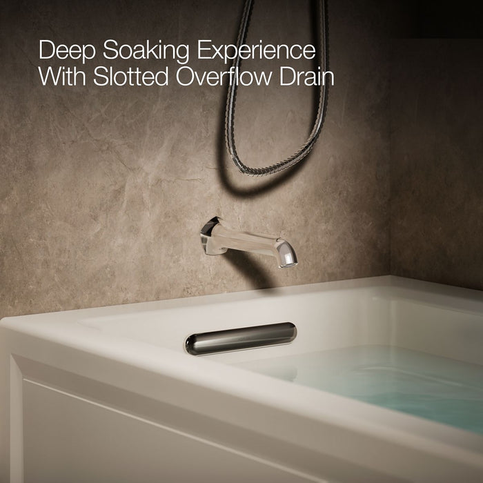 KOHLER K-1949-GHLAW Archer 66" x 32" alcove Heated BubbleMassage air bath with Bask heated surface, left drain, biscuit -...