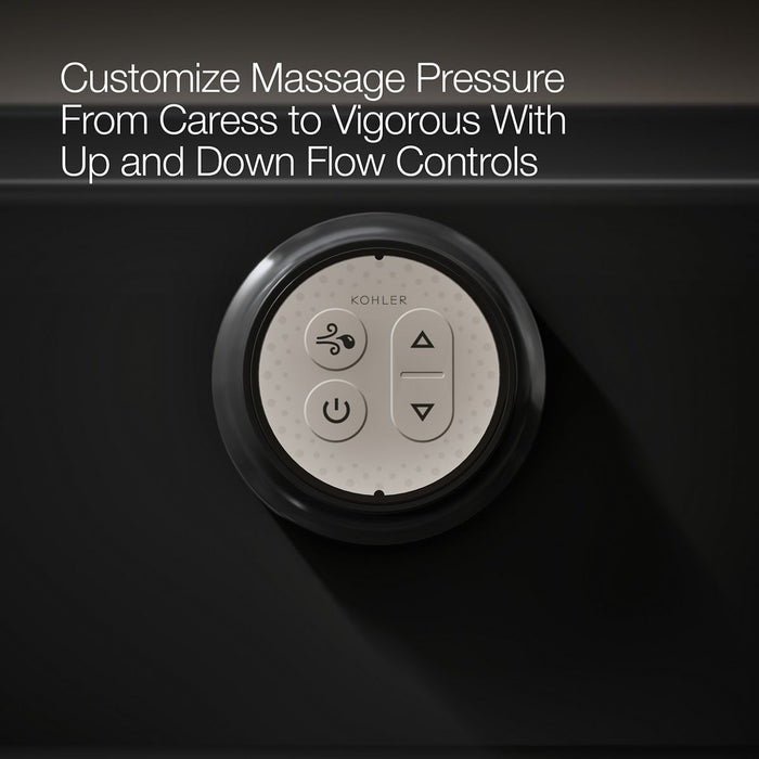 KOHLER K-1949-GHLAW Archer 66" x 32" alcove Heated BubbleMassage air bath with Bask heated surface, left drain, black...