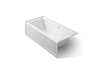 KOHLER K-1949-GHLAW Archer 66" x 32" alcove Heated BubbleMassage air bath with Bask heated surface, left drain, ice grey