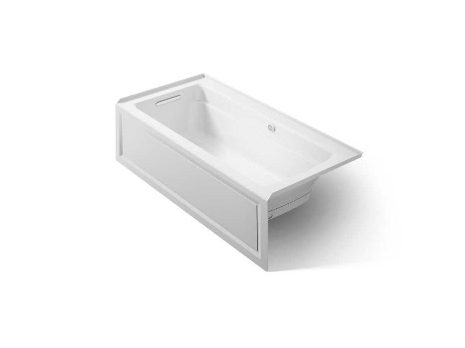 KOHLER K-1949-GHLAW Archer 66" x 32" alcove Heated BubbleMassage air bath with Bask heated surface, left drain, ice grey
