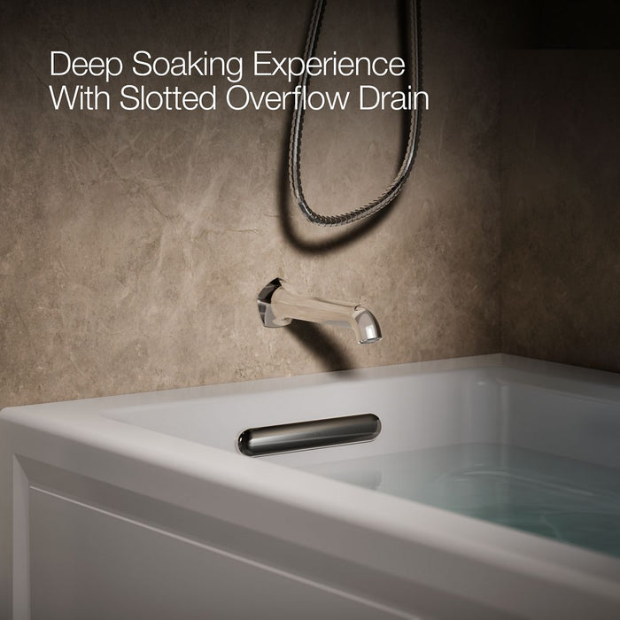 KOHLER K-1949-GHLAW Archer 66" x 32" alcove Heated BubbleMassage air bath with Bask heated surface, left drain, ice grey...