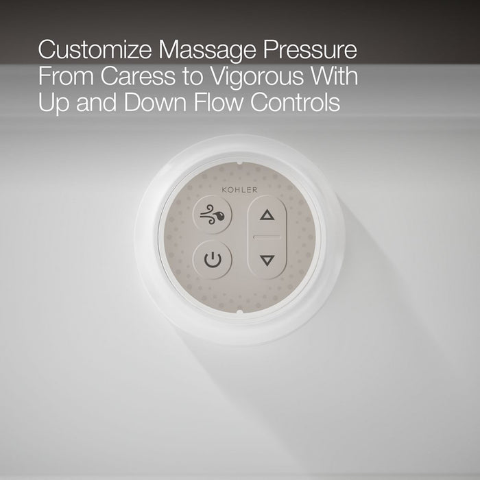 KOHLER K-1949-GHLAW Archer 66" x 32" alcove Heated BubbleMassage air bath with Bask heated surface, left drain, white -...