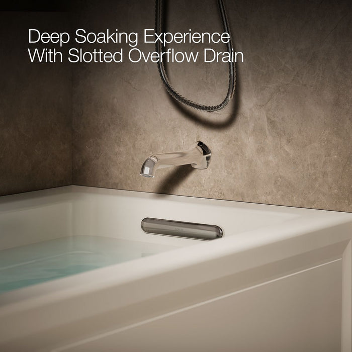 KOHLER K-1949-GHRA Archer 66" x 32" alcove Heated BubbleMassage air bath, right drain, biscuit - view 4