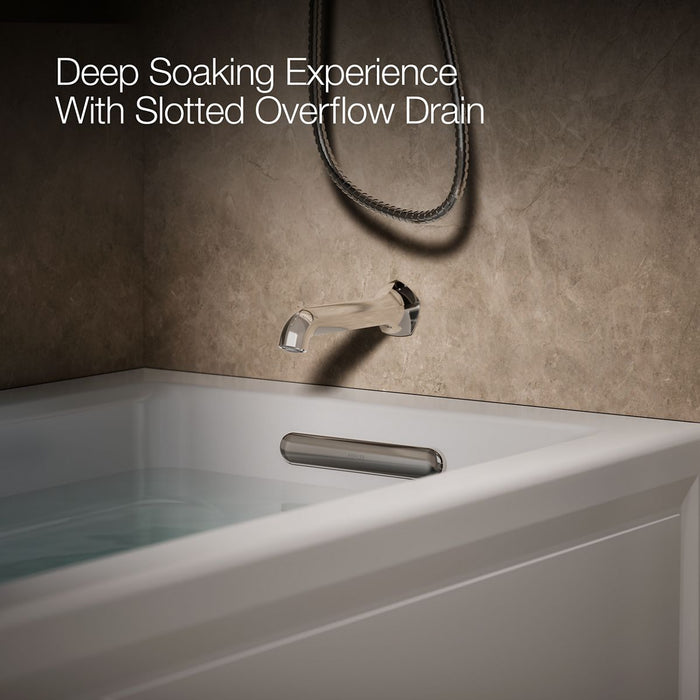 KOHLER Archer 66" x 32" alcove Heated BubbleMassage air bath, right drain