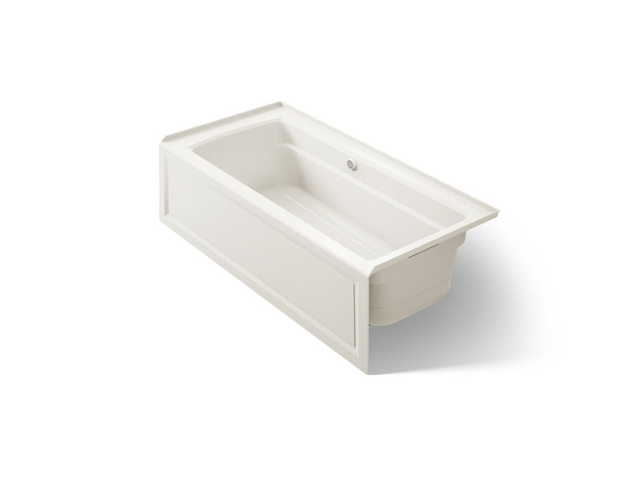 KOHLER K-1949-GHRAW Archer 66" x 32" alcove Heated BubbleMassage air bath with Bask heated surface, right drain, biscuit
