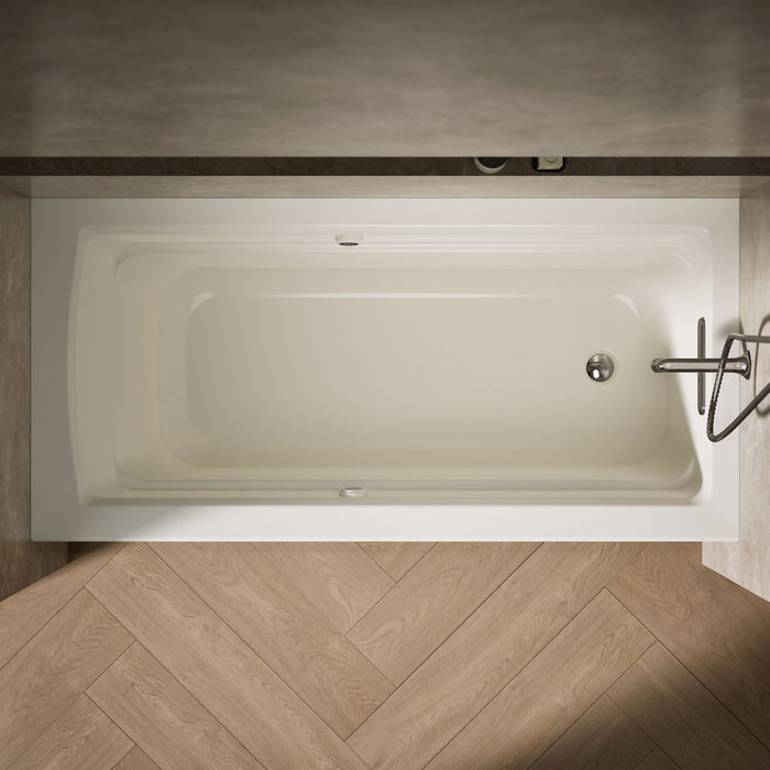 KOHLER K-1949-GHRAW Archer 66" x 32" alcove Heated BubbleMassage air bath with Bask heated surface, right drain, biscuit...