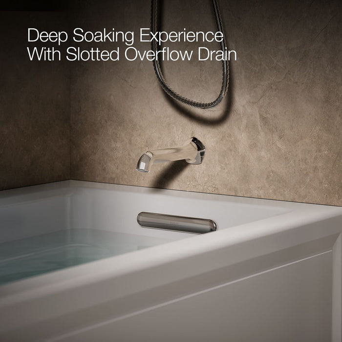 KOHLER K-1949-GHRAW Archer 66" x 32" alcove Heated BubbleMassage air bath with Bask heated surface, right drain, ice grey...