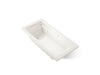 KOHLER K-1949-GHW Archer 66" x 32" drop-in Heated BubbleMassage air bath with Bask heated surface, biscuit