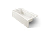 KOHLER K-1949-LA Archer 66" x 32" integral apron whirlpool with integral flange and left-hand drain, biscuit