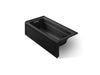 KOHLER K-1949-LA Archer 66" x 32" integral apron whirlpool with integral flange and left-hand drain, black black