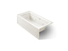 KOHLER K-1949-LAW Archer 66" x 32" alcove whirlpool bath with Bask heated surface, left drain, biscuit
