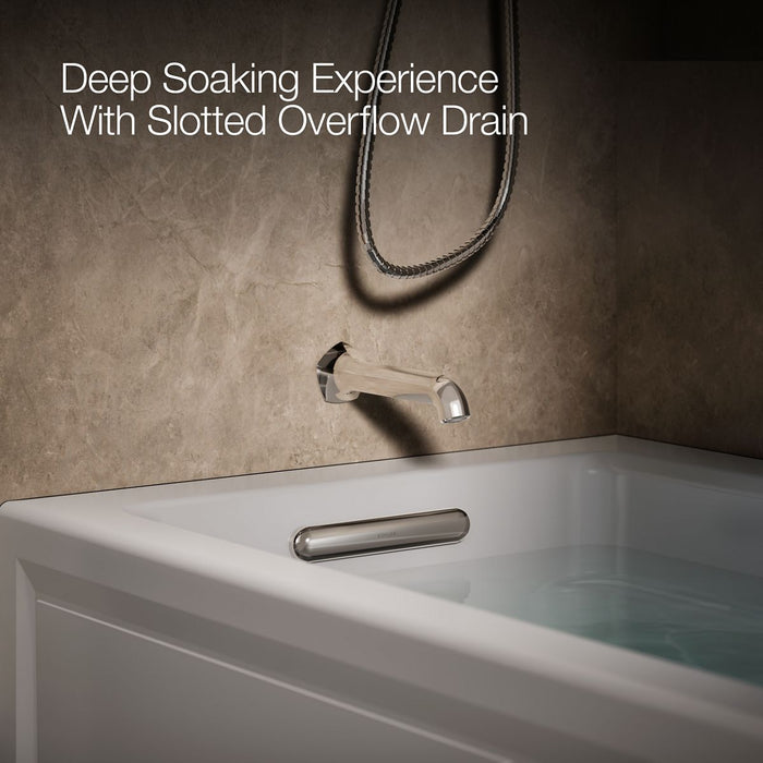 KOHLER K-1949-LAW Archer 66" x 32" alcove whirlpool bath with Bask heated surface, left drain, ice grey - view 4