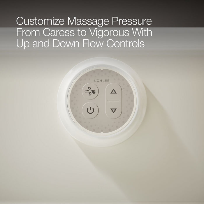 KOHLER K-1949-XGHLA Archer 66" x 32" alcove Heated BubbleMassage air bath and whirlpool, left drain, biscuit - view 5