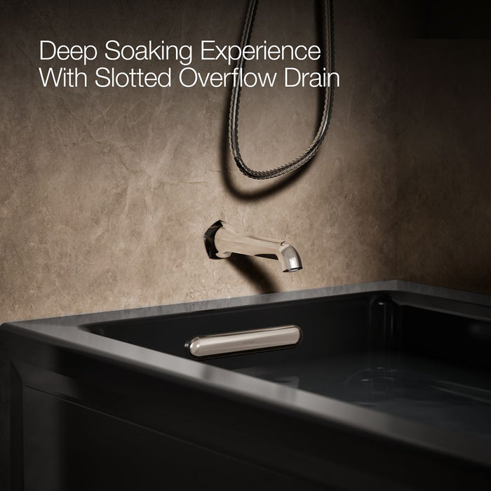 KOHLER K-1949-XGHLA Archer 66" x 32" alcove Heated BubbleMassage air bath and whirlpool, left drain, black black - view 5