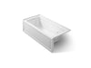KOHLER K-1949-XGHLA Archer 66" x 32" alcove Heated BubbleMassage air bath and whirlpool, left drain, ice grey