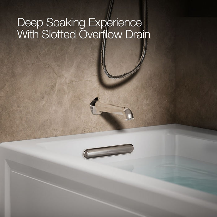 KOHLER K-1949-XGHLA Archer 66" x 32" alcove Heated BubbleMassage air bath and whirlpool, left drain, white - view 3