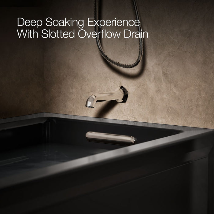 KOHLER K-1949-XGHRA Archer 66" x 32" alcove Heated BubbleMassage air bath and whirlpool, right drain, black black - view 4