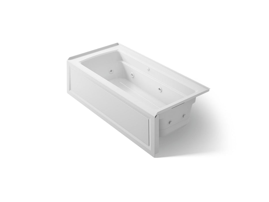 KOHLER K-1949-XGHRA Archer 66" x 32" alcove Heated BubbleMassage air bath and whirlpool, right drain, ice grey