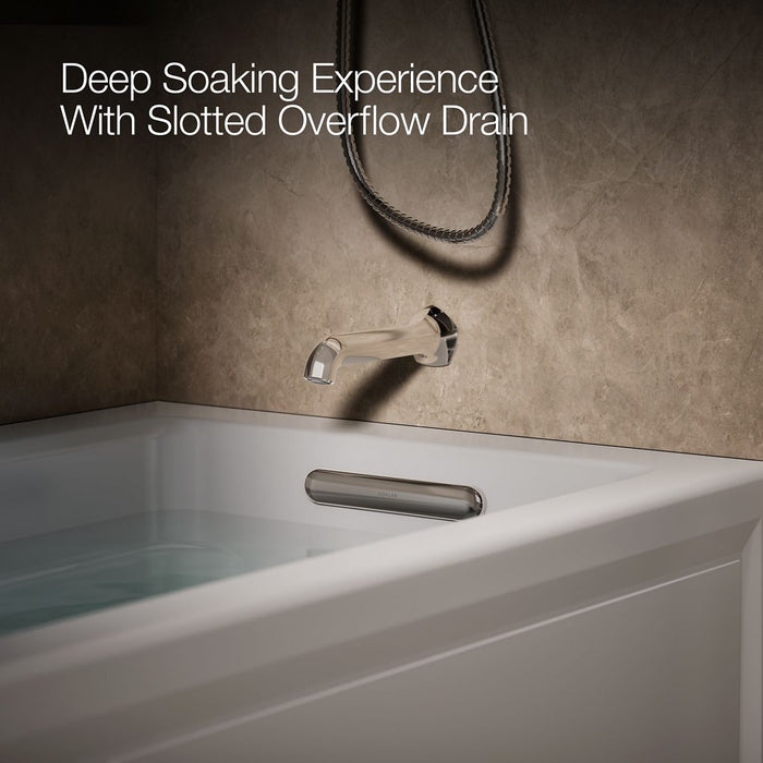 KOHLER K-1949-XGHRA Archer 66" x 32" alcove Heated BubbleMassage air bath and whirlpool, right drain, ice grey - view 4