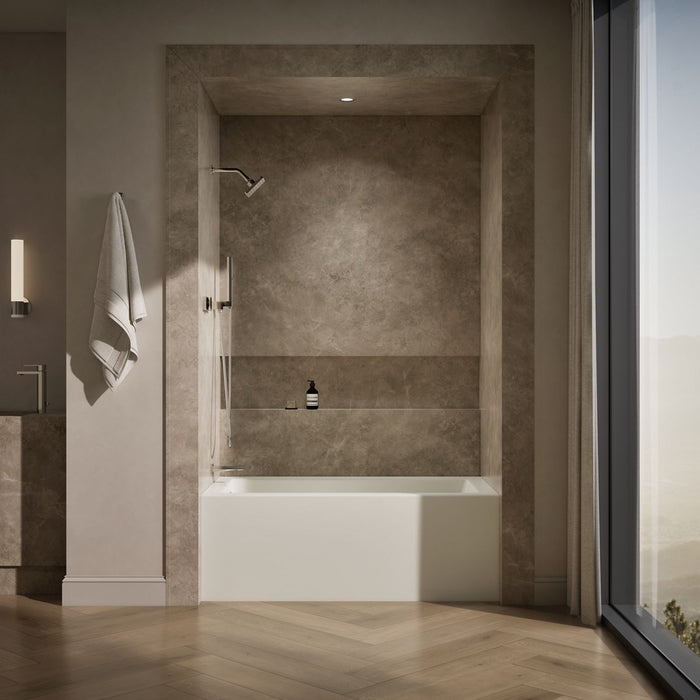 KOHLER K-1957-LA Underscore 60" x 32" alcove bath, left drain, biscuit - view 5