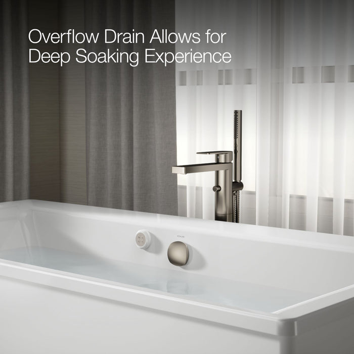 KOHLER K-1958-GH Stargaze 72" x 36" freestanding Heated BubbleMassage air bath with straight shroud