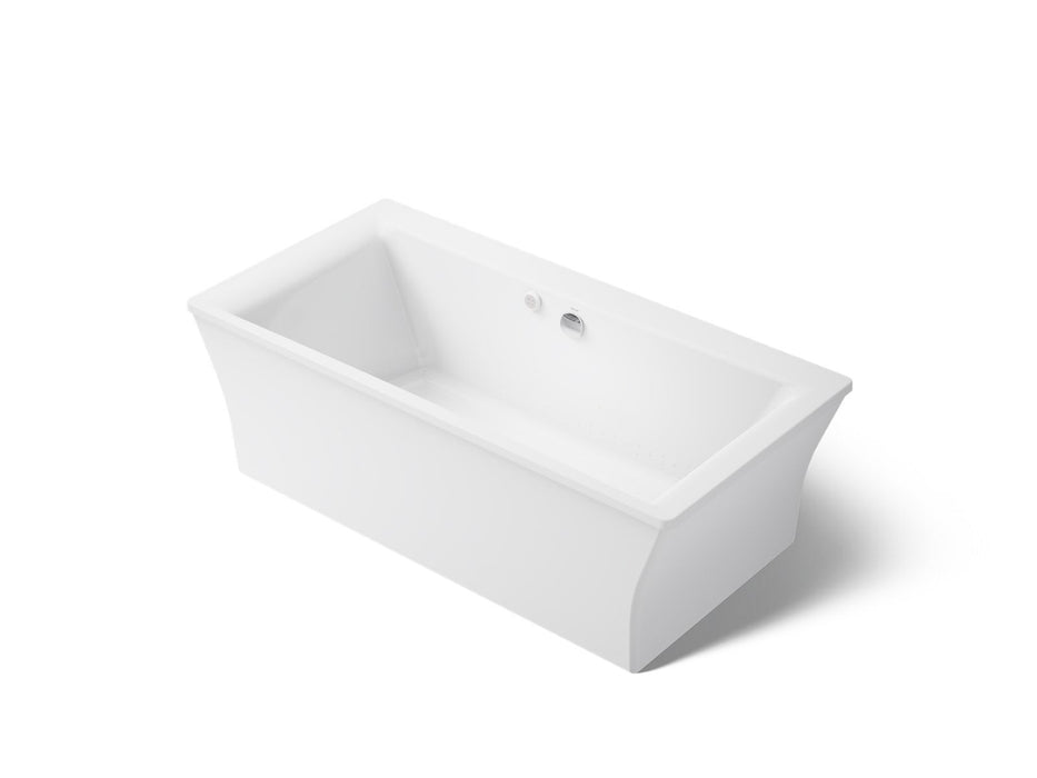 KOHLER Stargaze 72" x 36" freestanding Heated BubbleMassage air bath with Bask heated surface and fluted shroud