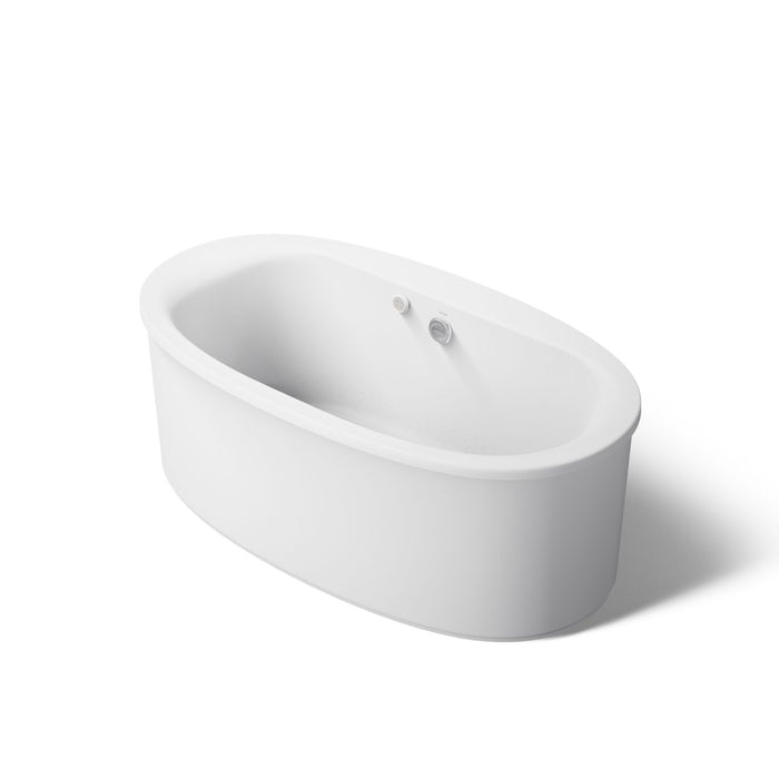 KOHLER K-1966-GHW Sunstruck 65-1/2" x 35-1/2" freestanding Heated BubbleMassage air bath with Bask heated surface and st